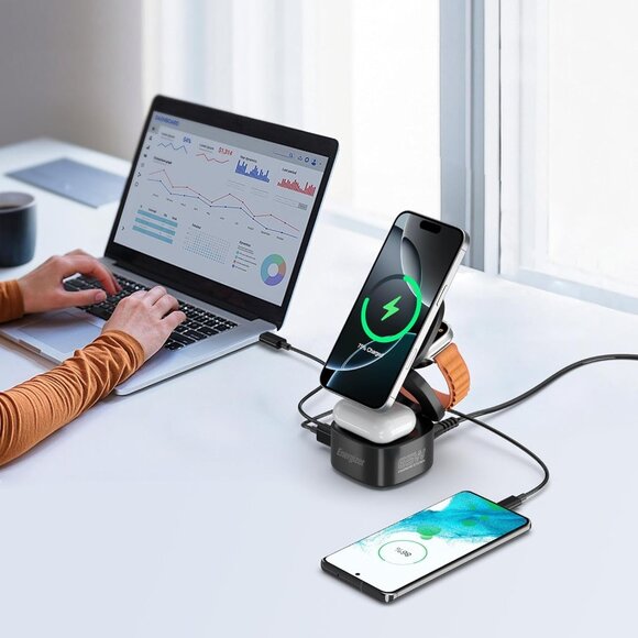 NEW Energizer 5-in-1 Foldable 65W Fast Charging Station Apple Magsafe SEALED - Picture 11 of 16